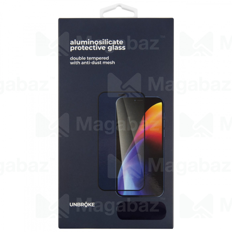 Защита дисплея_Apple-- iPhone 13 * 13 PRO_2.159_стекло_UNBRÖKE_Full Screen_черное_ПОЛНЫЙ КЛЕЙ