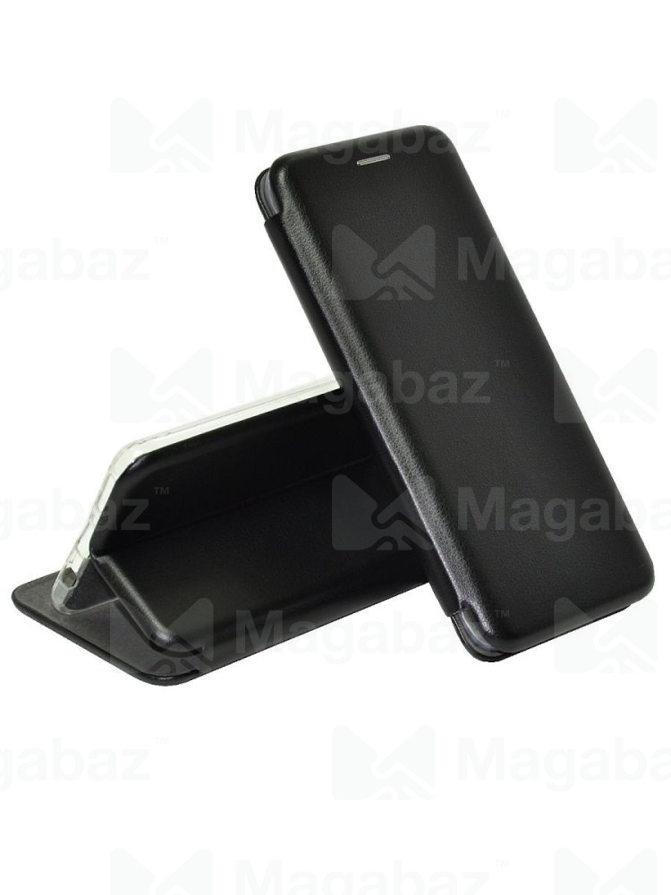 Чехол-книжка для_Samsung-- S21 Ultra_1.345_Fashion Case_на магнитах_с визитницей_черный_тех.пак.