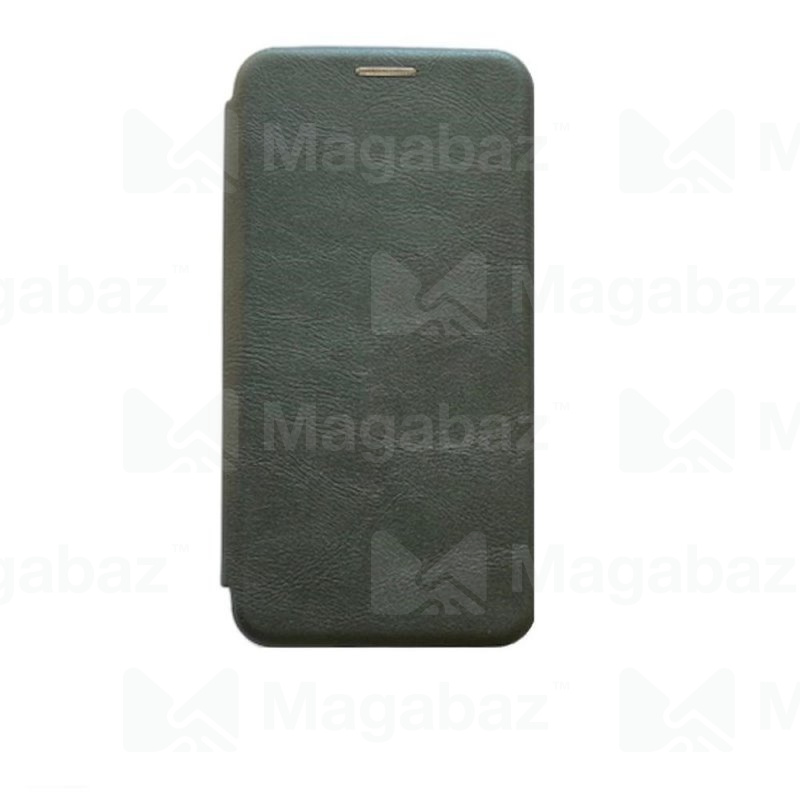 Чехол-книжка для_Apple-- iPhone 12 mini_1.345_Fashion Case_на магнитах_с визитницей_зеленый-темно_те