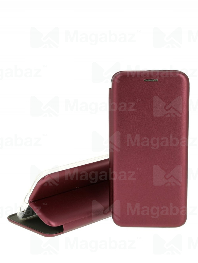 Чехол-книжка для_Samsung-- M31S_1.345_Fashion Case_на магнитах_с визитницей_красный-темно_тех.пак.