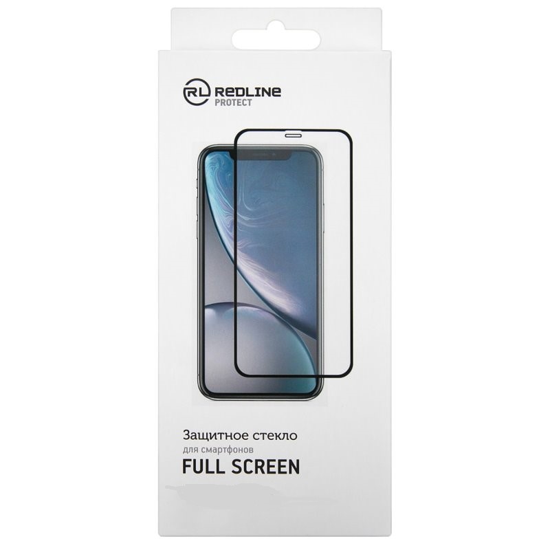 Защита дисплея_Realme-- 6 PRO_2.145_стекло_Red Line_Full Screen_с ЗАЩИТОЙ края от сколов_черное_ПОЛН