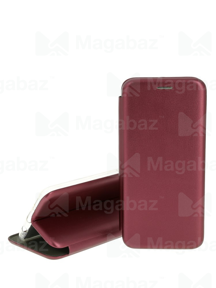 Чехол-книжка для_Apple-- iPhone 13 PRO Max_1.345_Fashion Case_на магнитах_с визитницей_красный-темно