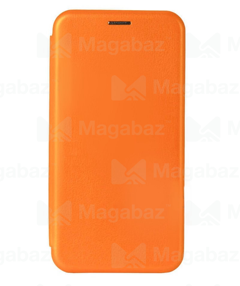 Чехол-книжка для_Samsung-- S20 FE_1.345_Fashion Case_на магнитах_с визитницей_оранжевый_тех.пак.