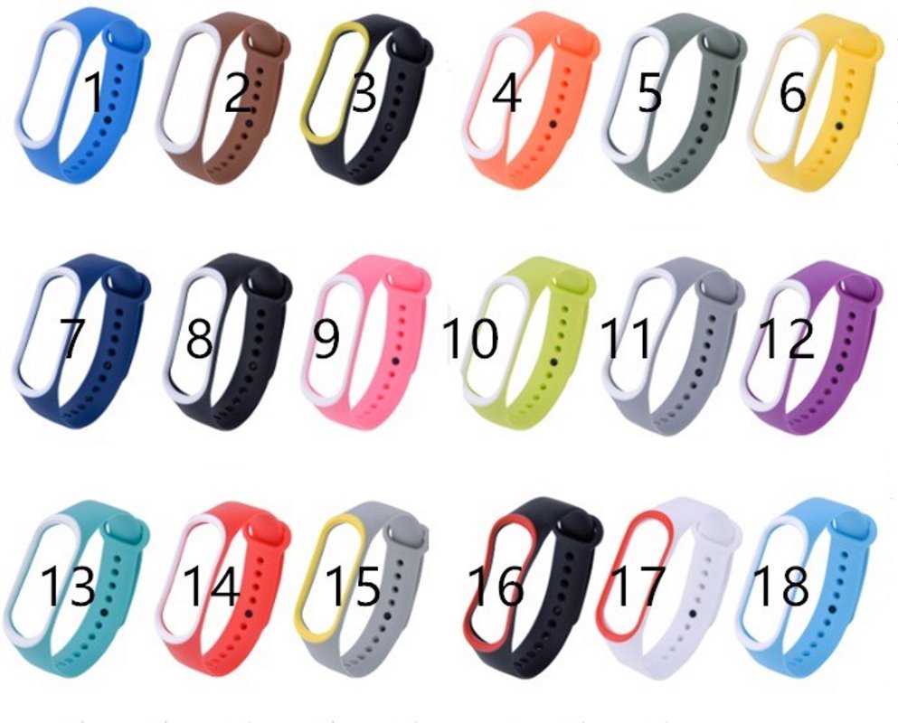 Ремешок на руку для_Xiaomi-- Mi Band 4 * Mi Band 3_No Name_TPU_Вид №1_фиолетовый-бело_12_тех.пак.