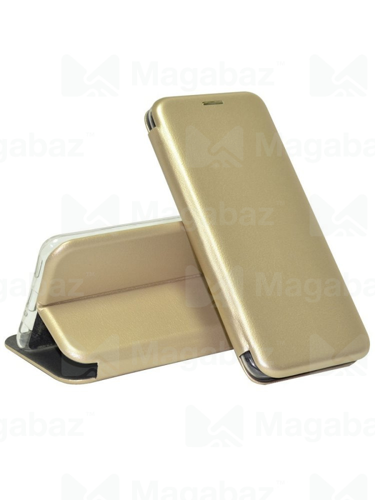 Чехол-книжка для_Samsung-- A03_1.345_Fashion Case_на магнитах_с визитницей_золотой_тех.пак.