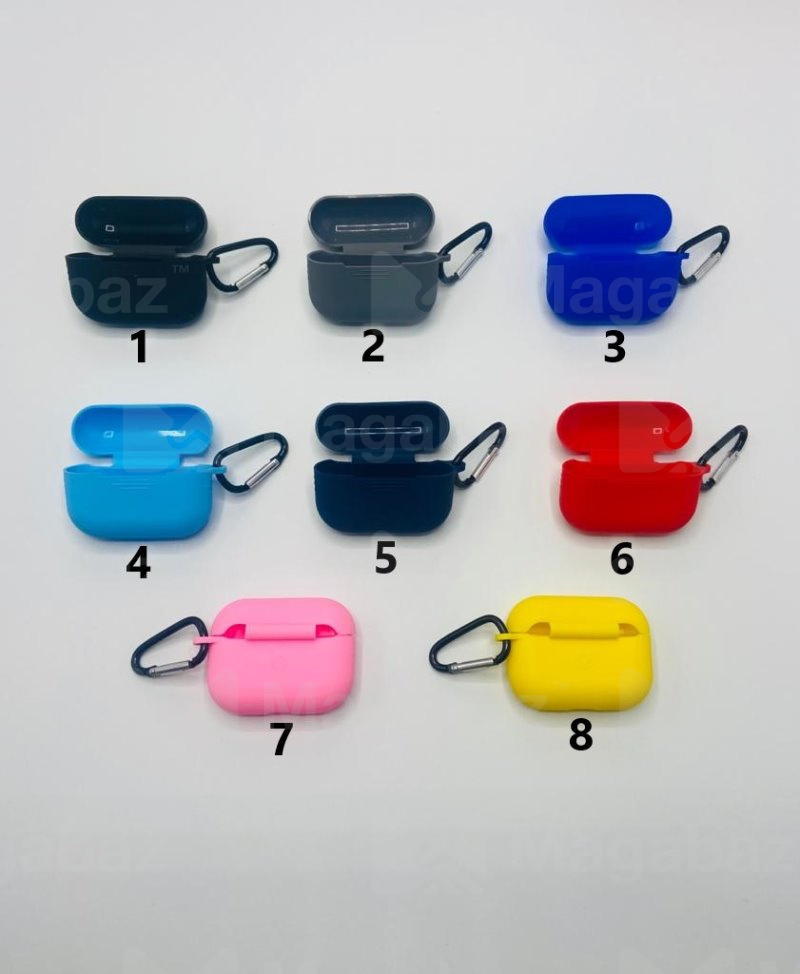 Чехол для наушников_Apple-- AirPods PRO_No Name_TPU_Вид №2_с карабином_голубой_4